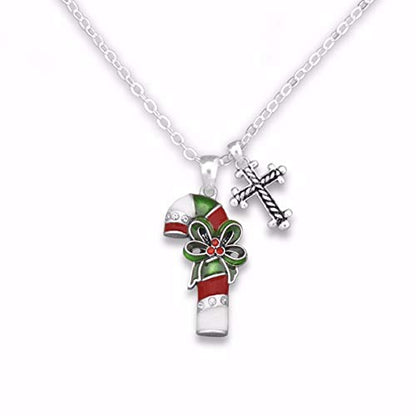 Crystal Candy Cane Necklace