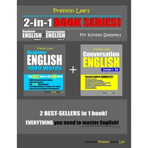 Preston Lee's 2-in-1 Book Series! Beginner English 1000 Words & Conversation English Lesson 1 - 60 For Korean Speakers - Paperback