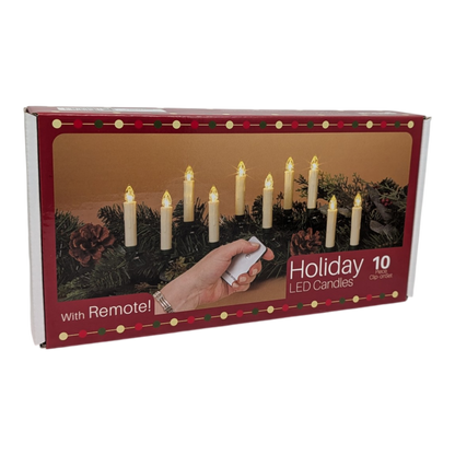 Clip-on LED Candles with Remote - White - 10 Pack