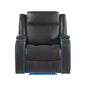Nuvia Luxury Charcoal Upholstered Power Recliner Armchair With LED Lights (SAK16429)