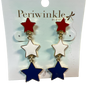 Patriotic Triple Star Earrings – Red, White & Blue