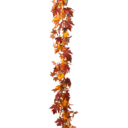 Lighted Harvest Leaf & Berry Garland - 72 Inches