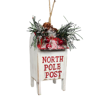 Wooden Christmas Mailbox Ornament -