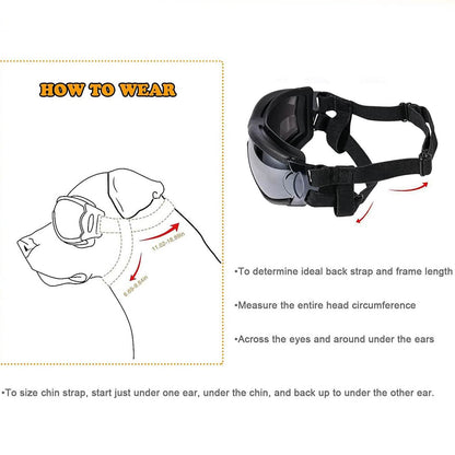 NVTED Dog Sunglasses with Adjustable Strap for Medium or Large Dog