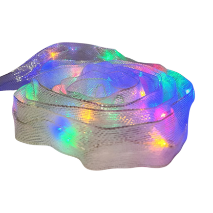 Multi-Color Iridescent LIghted 9 Foot Ribbon