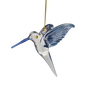 Feeding Hummingbird Glass Ornament - Blue Wings / Blue Tail / Blue Beak