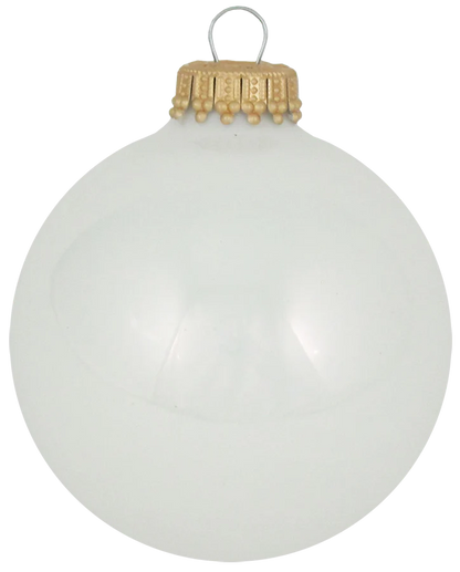 Porcelain White 25/8" (67mm) Glass Ball - 8 Piece Set