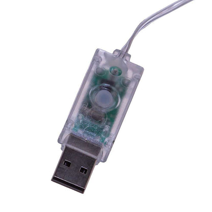100MM USB Lighted Glass Ball Ornament - Green
