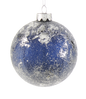 Silver and Blue Iced Glass Ornament -