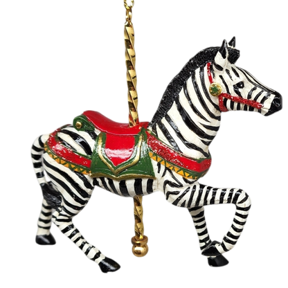 Resin Carousel Assortment Ornament - Zebra