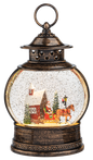 Swirling Lighted Glitterdome - Santa Winter Scene