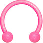 16G 3/8 Pink Glow in the Dark Horseshoe Circular Barbell