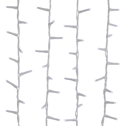 600-Light Cool White LED White Wire Rice Light Garland