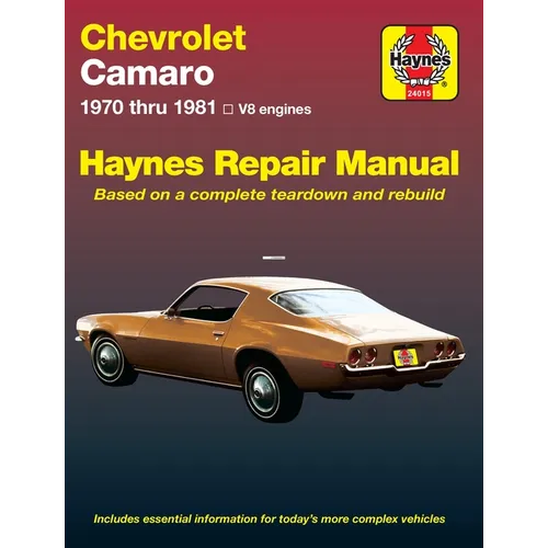 Chevrolet Camero V8 Repair Manual: 1970 Thru 1981 - Paperback