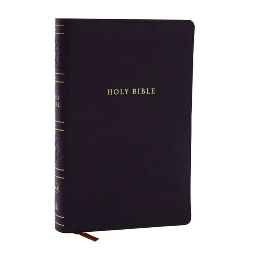 NKJV Personal Size Large Print Bible with 43,000 Cross References, Black Leathersoft, Red Letter, Comfort Print (Thumb Indexed) - Imitation Leather