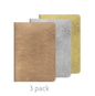 Soft Cover Notebook 3 Pack - Silver and Gold