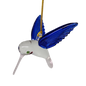 Egyptian Glass Hummingbird Ornament - Blue with Pink Beak