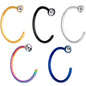 20G 5/16 Clear Gem Rainbow Pack Set of 5 Twisted Nose Hoop Rings