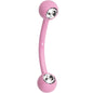 3/8 Clear Gem Pink Acrylic Over Steel Curved Eyebrow Piercing