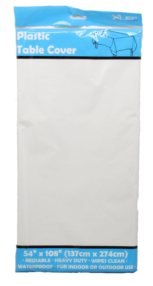 White Plastic Table Cover
