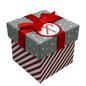 Gift Box Cube for Gift Cards - 3" x 3" - Candy Cane Stripe