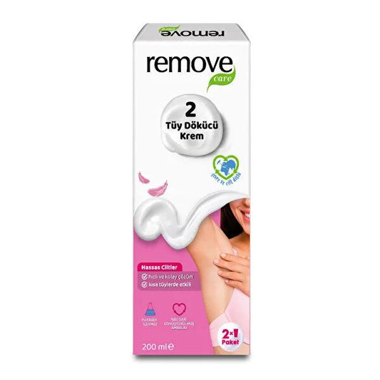 Remove Care Dermatologically Tested Hair Removal Cream for Sensitive Skin - 2x100ml, Gentle & Effective