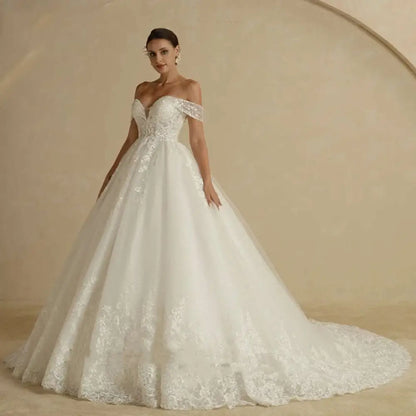 Off-shoulder Lace Bridal Main Wedding Dress