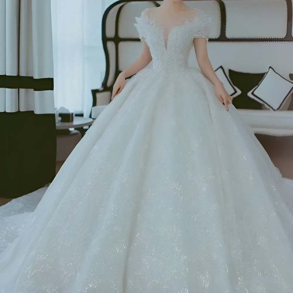 Off Shoulder Lace Wedding Dress