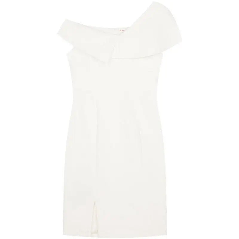 Off the Shoulder Split White Dress