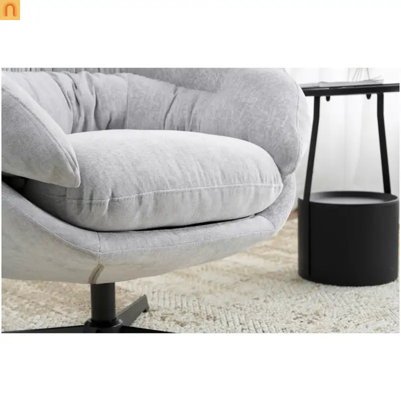 Accent Chair Swivel Chenille Gray 360 Degree Metal Base 33in