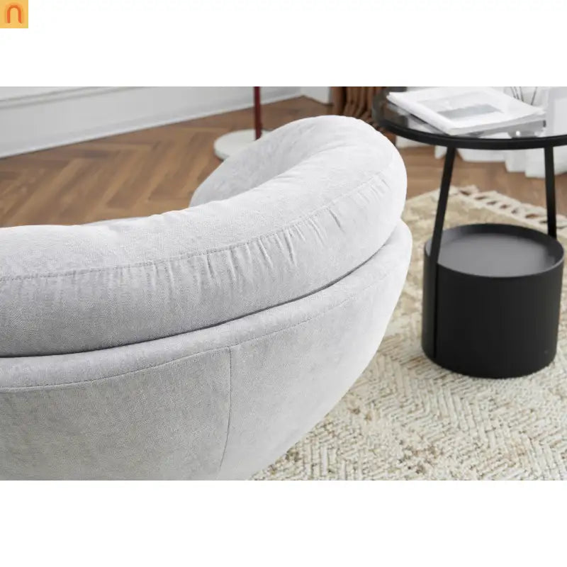 Accent Chair Swivel Chenille Gray 360 Degree Metal Base 33in
