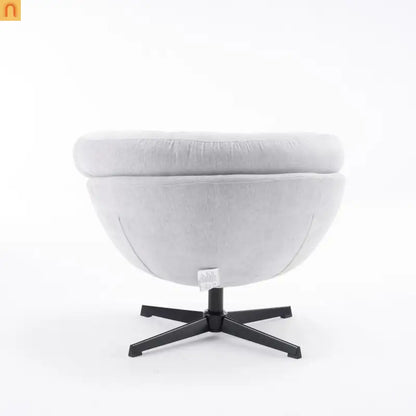 Accent Chair Swivel Chenille Gray 360 Degree Metal Base 33in