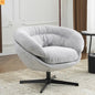 Accent Chair Swivel Chenille Gray 360 Degree Metal Base 33in