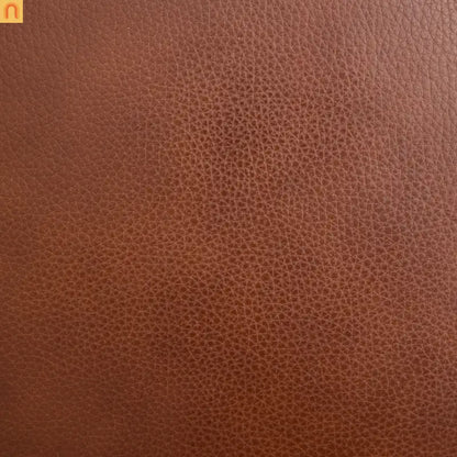 Wingback Swivel Chair Genuine Leather Brown 360 Degree Metal Base