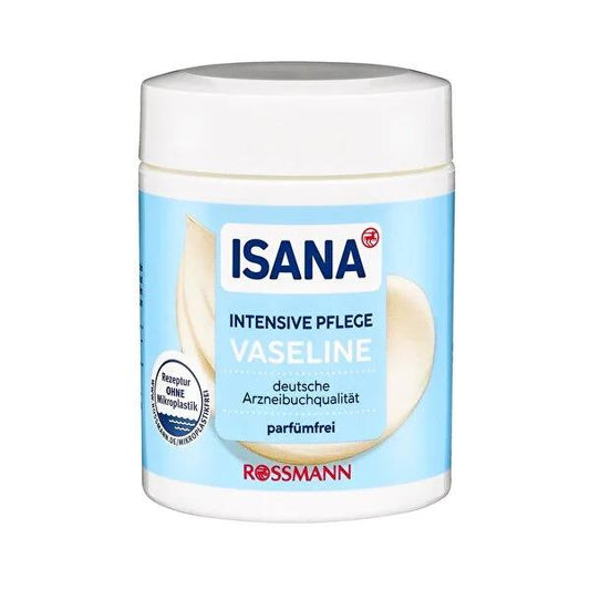 Isana Petroleum Jelly Intensive Care Moisturizing Body Care - Vegan, Fragrance-Free, Dermatologically Tested