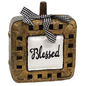Resin Woven Basket Look Square Pumpkin -