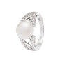 Sterling Silver CZ Emerald Trinity Ring - Size 8