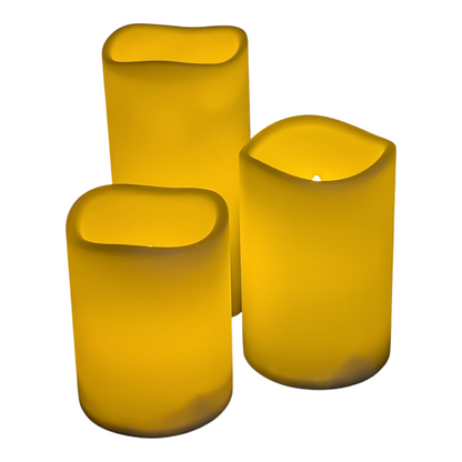 Oversized Flameless LED Candle Trio – Battery‑Operated