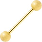 Gold Color PVD Sandblasted Barbell Tongue Ring