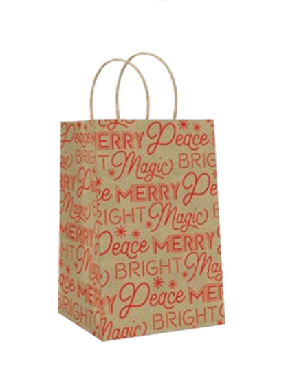 Foil Accented Kraft Treat Bag - 8 Pack -