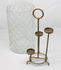 3 Level Glass Gold Candle Holder