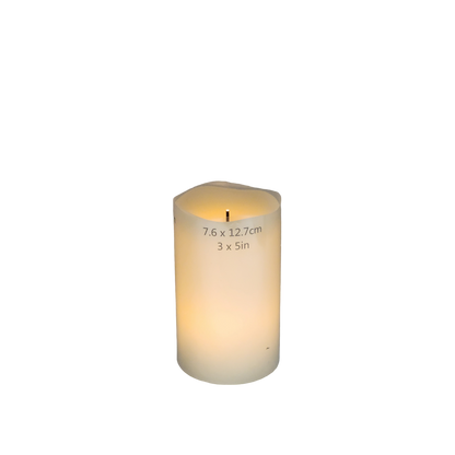 Wavy Edge Glow Wick Pillar Candle -