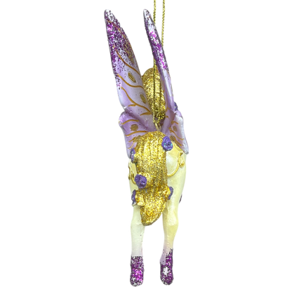 Purple Winged / Gold Mane Unicorn Ornament