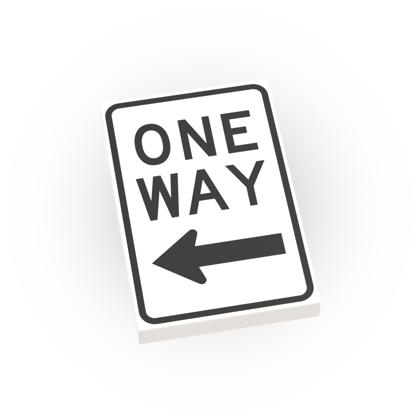 One Way - Left Only Street Sign - Custom Printed 2x3 Tile - Made Using LEGO® Parts