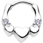 16G 1/4 Clear Gem Hearty Hug Hearts Septum Clicker