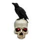 Gothic Crow on Skull Light-Up Figurine - The Watchful Sentry