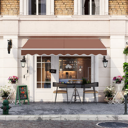 8 x 6.6 Feet Patio Retractable Awning with Manual Crank Handle