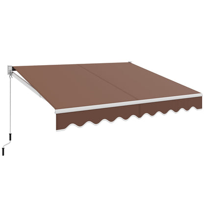 10 x 8.2 Feet Retractable Awning with Easy Opening Manual Crank Handle