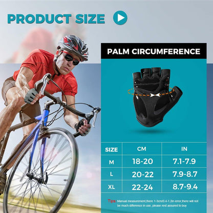 WTACTFUL Half Finger Cycling Gloves for Men/Women – Workout & Biking, Black L