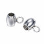 DanLingJewelry 100Pcs Stainless Steel Oval Bail Beads Silver 7x5x4mm Hole 2mm